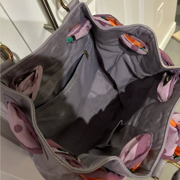 ALDO Mauve Rope Strap Style Soft Handbag with Scarf - Picture 6 of 14